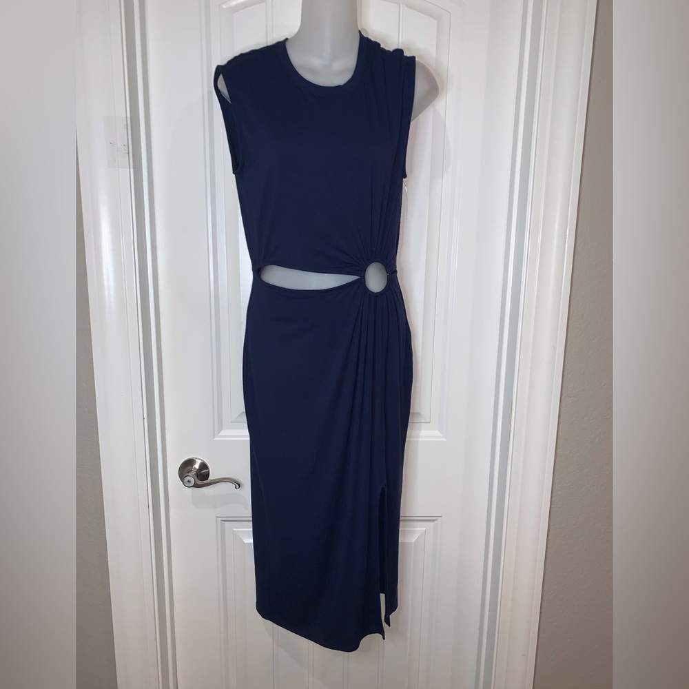 Socialite By Nordstrom Blue Dress with Circle Cut Out in Front NWOT